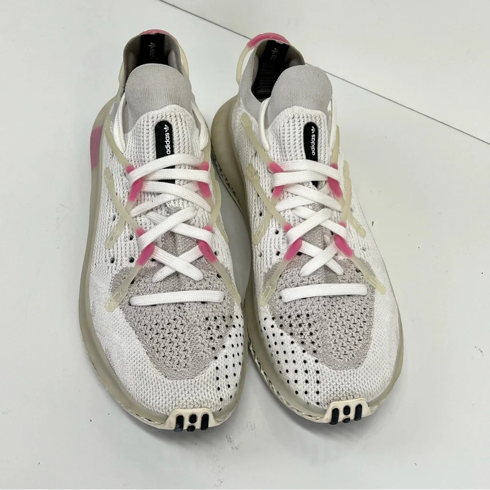 ADIDAS Men's White and pink 4D FUSIO CLOUD  running sneakers size 9.5 - Picture 6 of 13